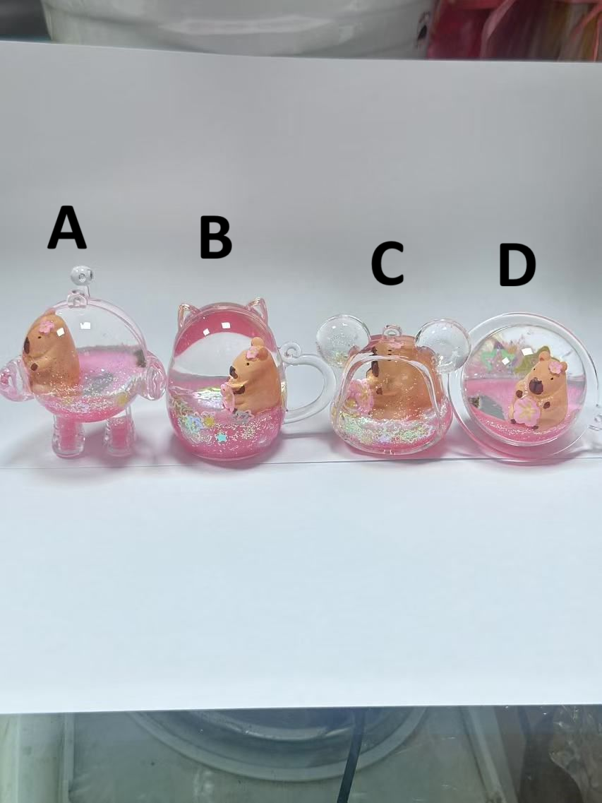 (CAPY-01LQD) Liquid-filled Drink Charm Keychains