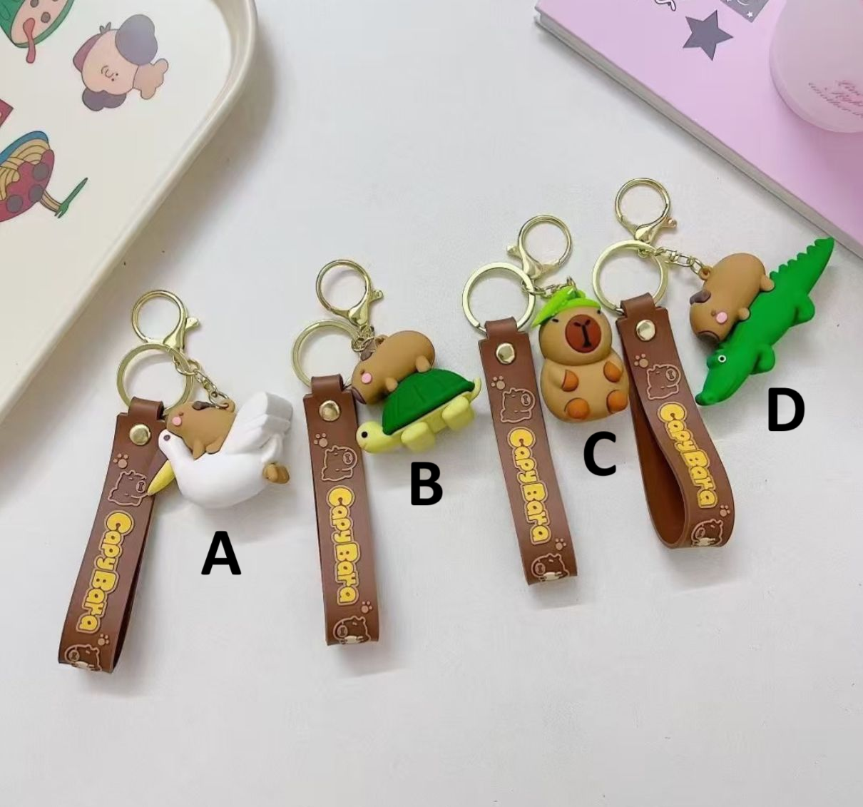 (CAPY-01PVC) Capybara PVC 3D Figure Keychain