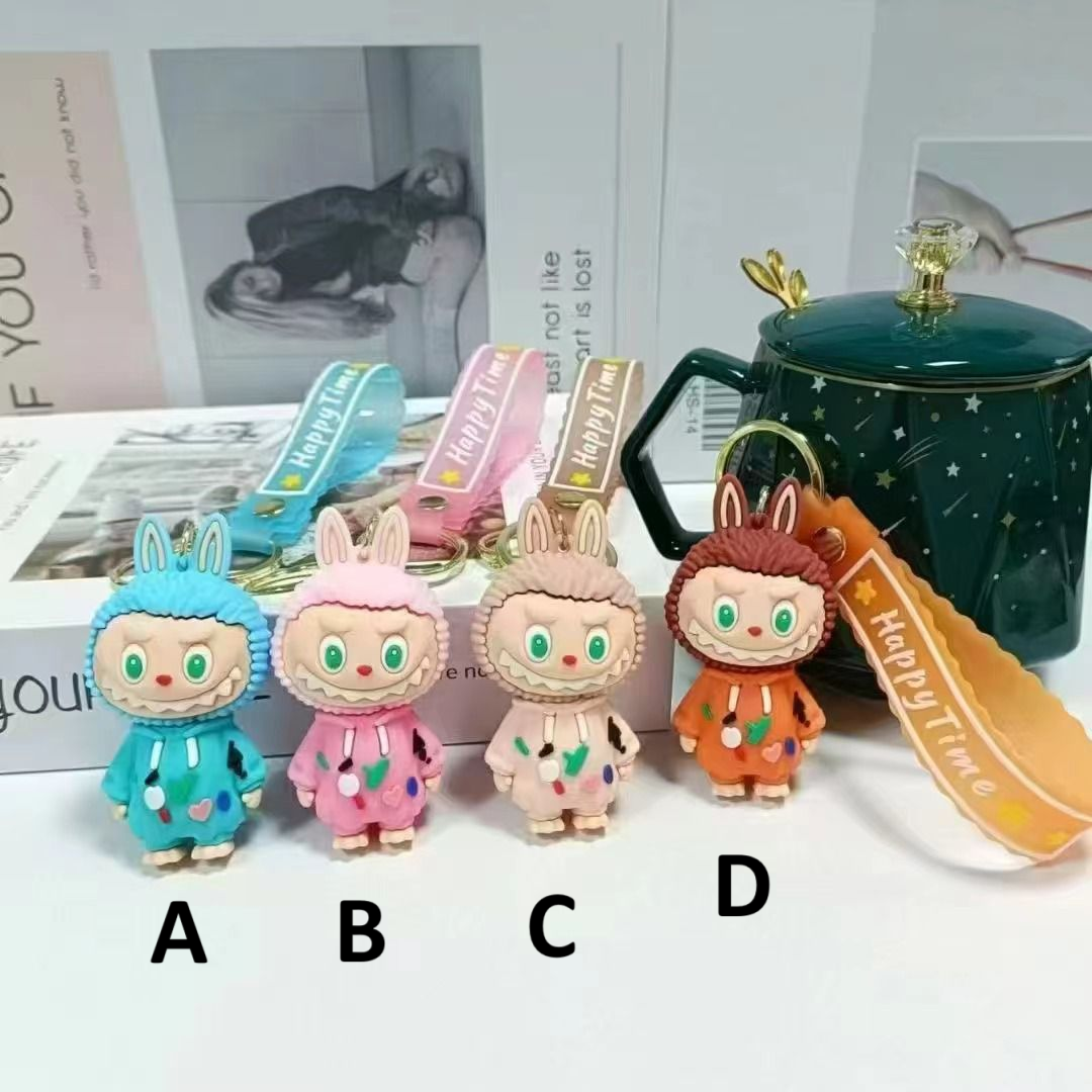 (LABU-02PVC) Labubu PVC 3D Figure Keychain