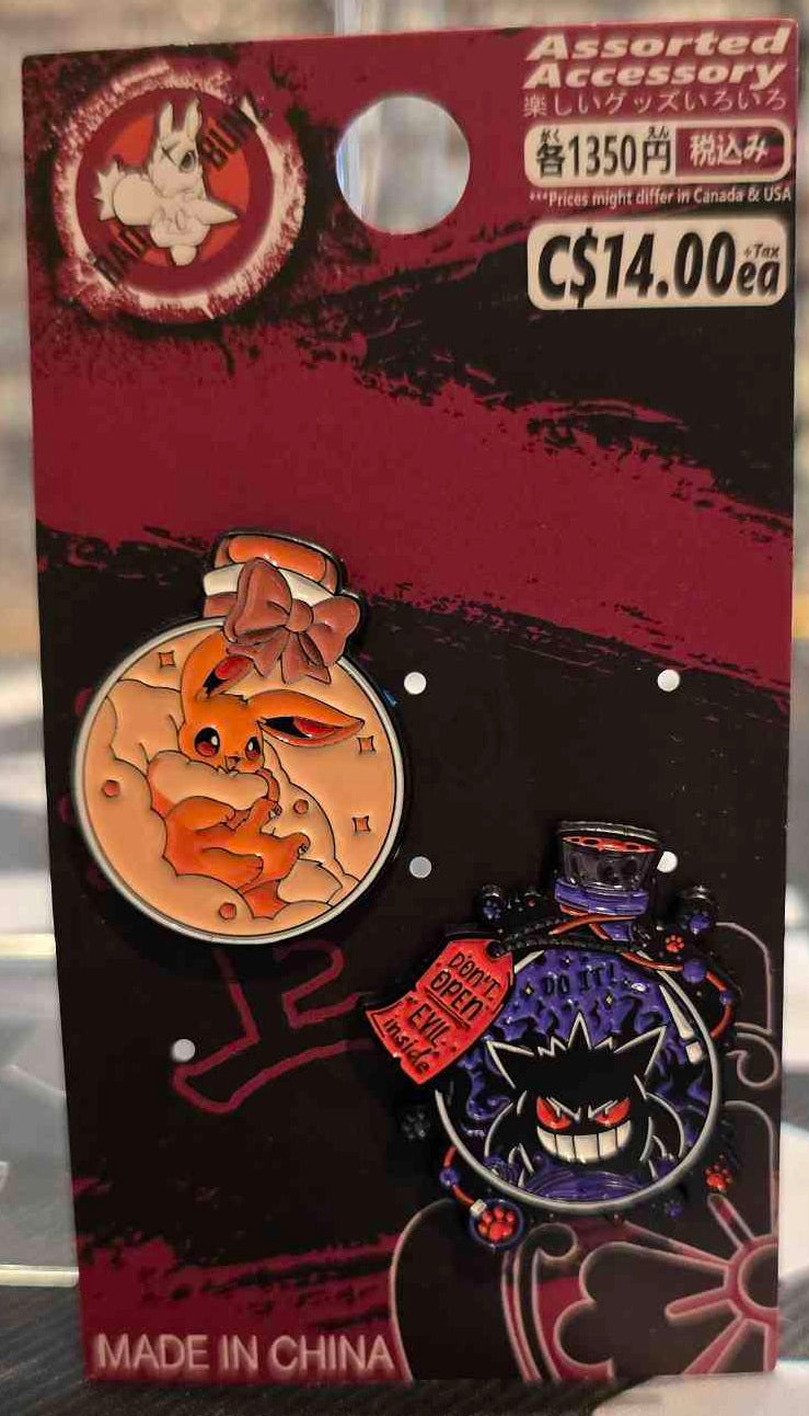 (PKM-26PIN) FLAREON & GENGAR Pokemon Gaming Enamel Pin
