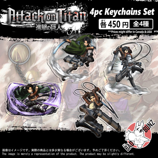 (AOT-02KC) Attack on Titan Anime Double-Sided Acrylic Keychain Set