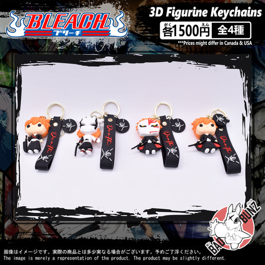 (BLH-01PVC) Bleach Anime PVC 3D Figure Keychain (102, 105, 107, 100)