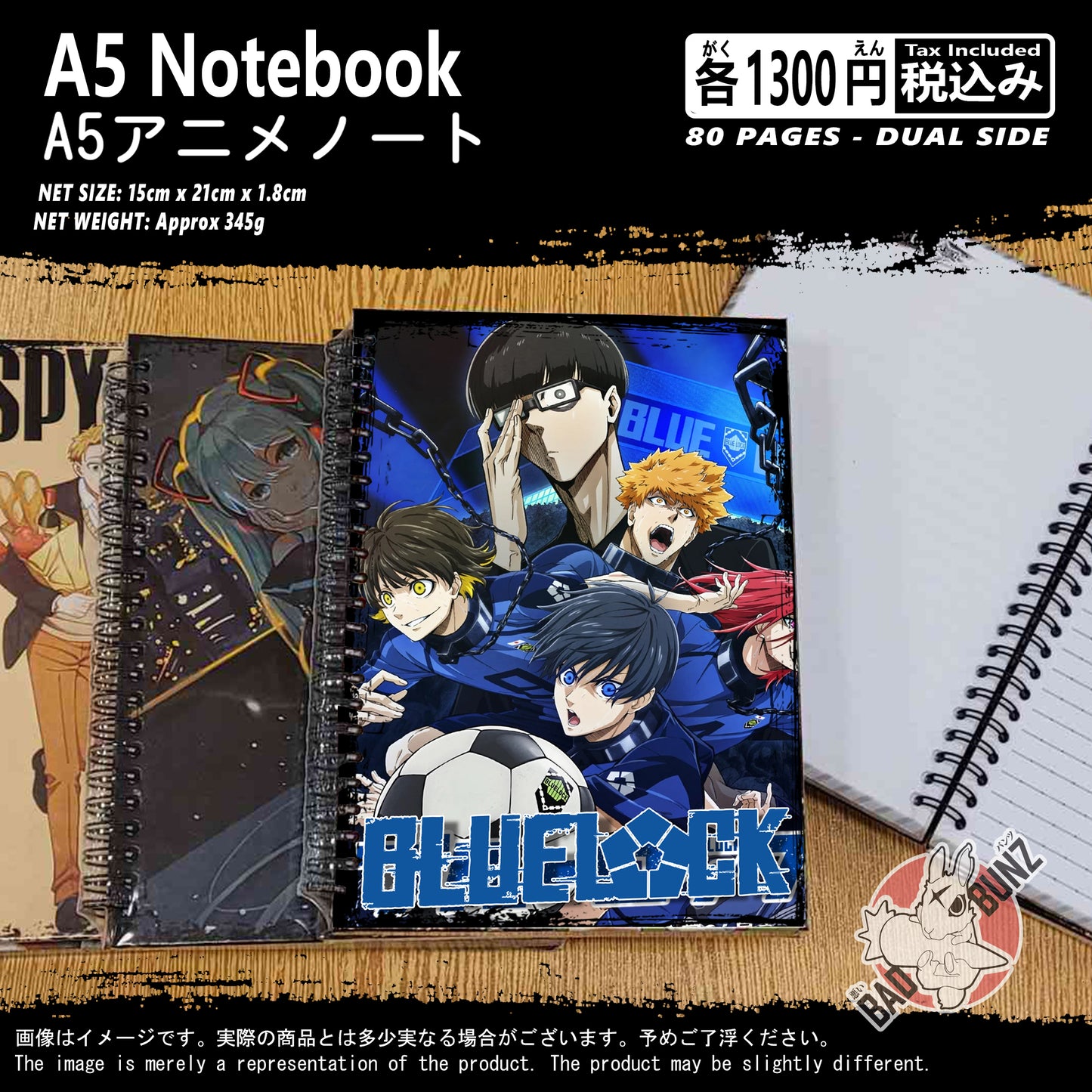 (BLK-01NB) Blue Lock Anime A5 Spiral-bound Hardcover Notebook