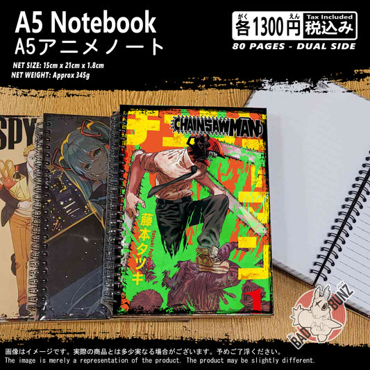 (CSM-01NB) Chainsaw Man Anime A5 Spiral-bound Hardcover Notebook