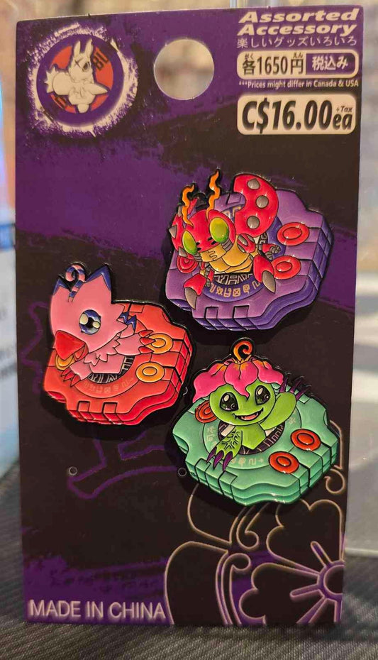 (DGM-01PIN) BIYO, PAL & TENTAMON Digimon Anime Enamel Pin