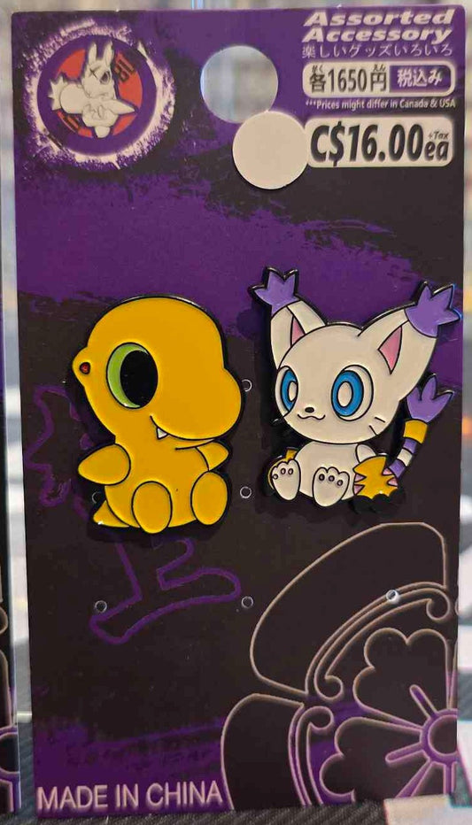 (DGM-06PIN) CHIBI AGU & GATOMON Digimon Anime Enamel Pin