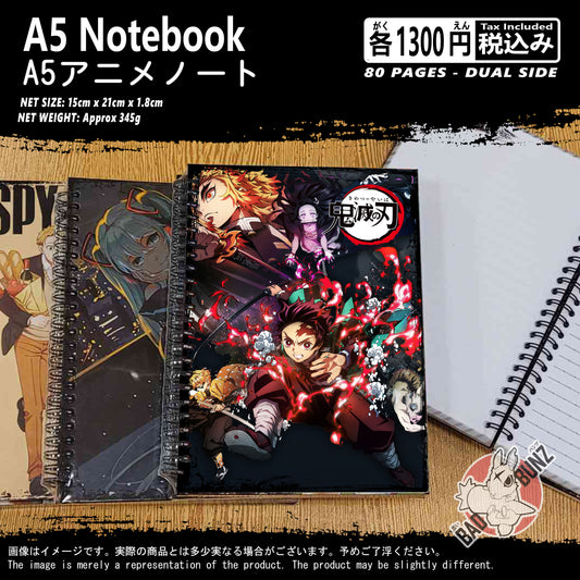 (DS-01NB) Demon Slayer Anime A5 Spiral-bound Hardcover Notebook