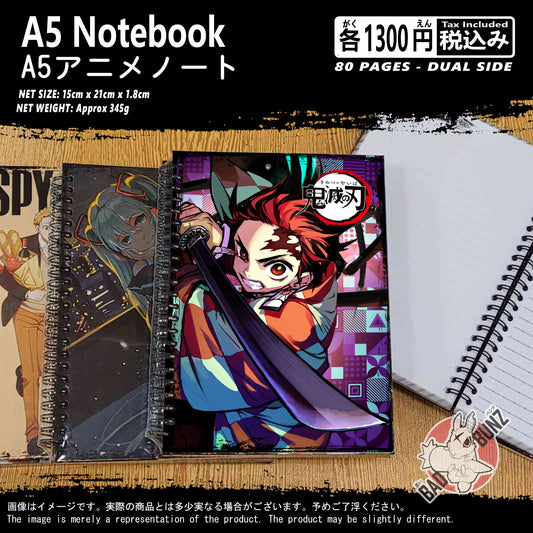 (DS-02NB) Demon Slayer Anime A5 Spiral-bound Hardcover Notebook