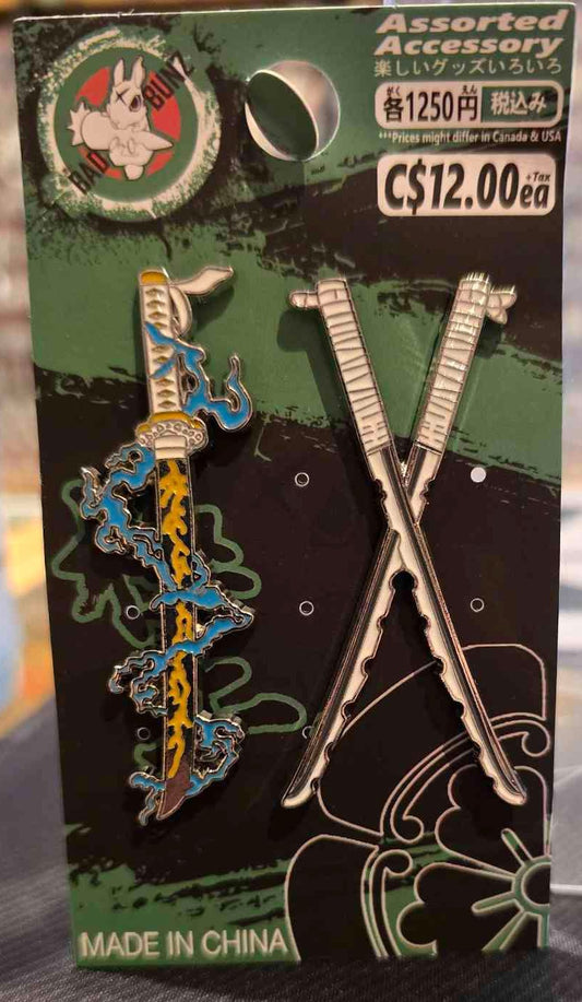(DS-03PIN) LIGHTNING & BEAST SWORD Demon Slayer Anime Enamel Pin