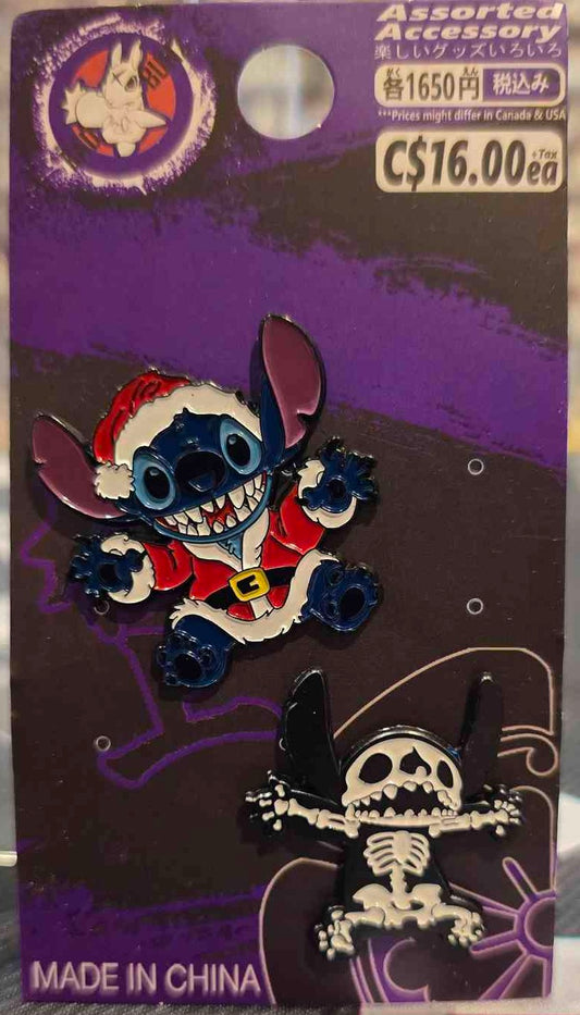 (DSN-05PIN) SANTA & SKELETON STITCH Lilo & Stitch Movie Enamel Pin