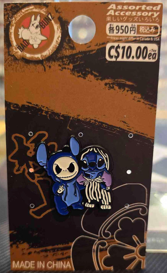 (DSN-10PIN) JACK SKELLINGTON & STITCH Lilo & Stitch Movie Enamel Pin