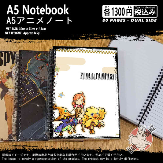 (FF-02NB) Final Fantasy Gaming A5 Spiral-bound Hardcover Notebook