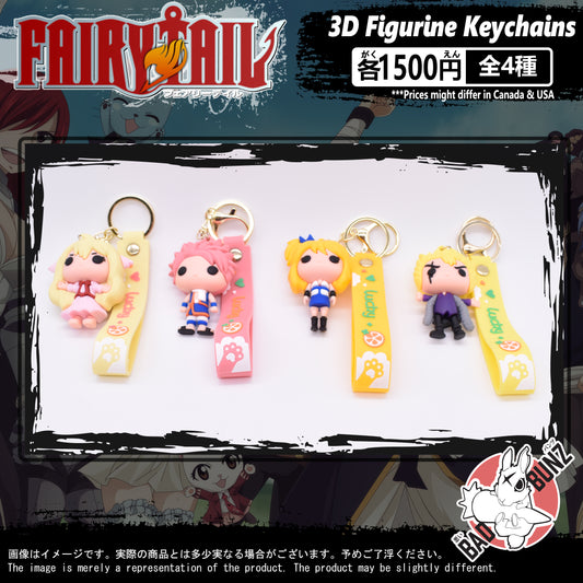 (FT-01PVC) Fairy Tail Anime PVC 3D Figure Keychain (62, 60, 59, 61)