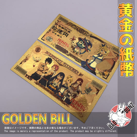 (FT-02GBILL) LUCY Fairy Tail Anime Golden Japanese Yen Bill
