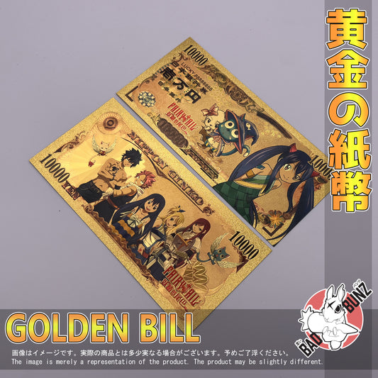 (FT-04GBILL) WENDY Fairy Tail Anime Golden Japanese Yen Bill