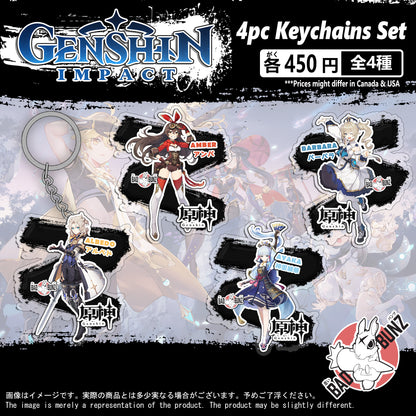 (GEN-01KC) Genshin Impact Game Double-Sided Acrylic Keychain Set