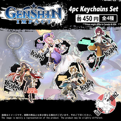 (GEN-10KC) Genshin Impact Game Double-Sided Acrylic Keychain Set