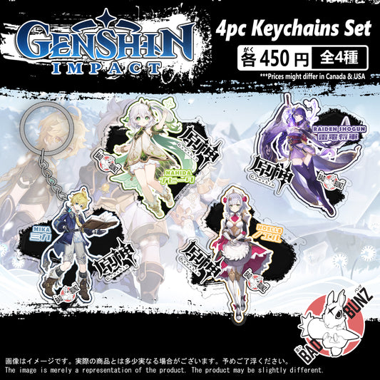 (GEN-12KC) Genshin Impact Game Double-Sided Acrylic Keychain Set
