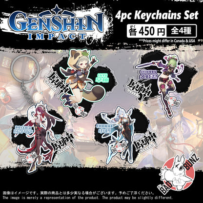 (GEN-13KC) Genshin Impact Game Double-Sided Acrylic Keychain Set