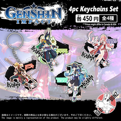 (GEN-14KC) Genshin Impact Game Double-Sided Acrylic Keychain Set