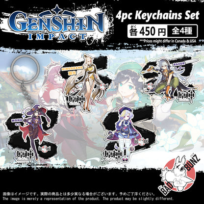 (GEN-06KC) Genshin Impact Game Double-Sided Acrylic Keychain Set