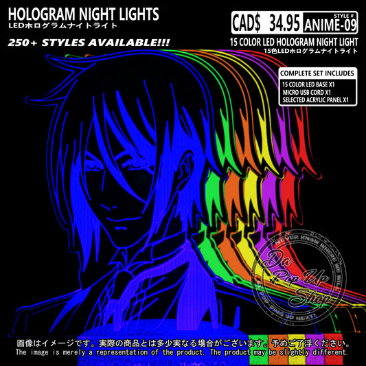(ANIME-09) Black Butler Hologram LED Night Light