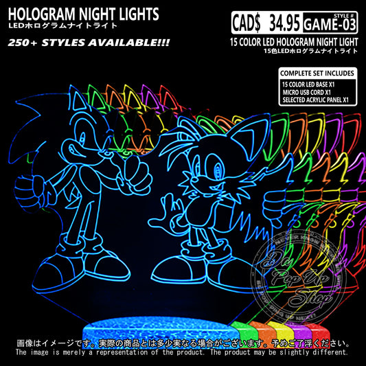 (GAME-03) Sonic the Hedgehog Hologram LED Night Light
