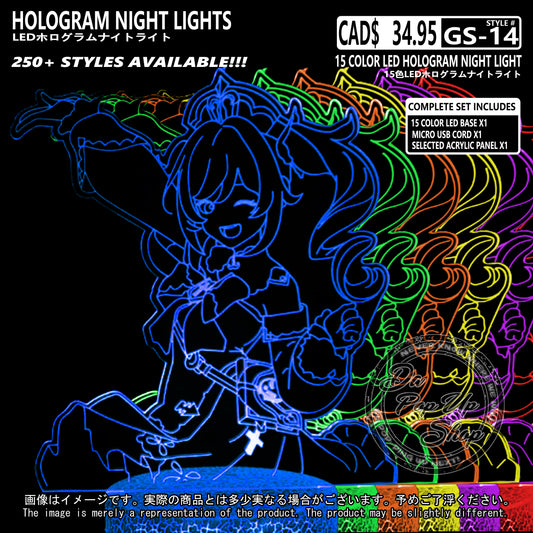 (GS-14) BARBARA Genshin Impact Hologram LED Night Light