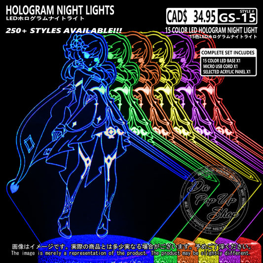 (GS-15) LUMINE Genshin Impact Hologram LED Night Light