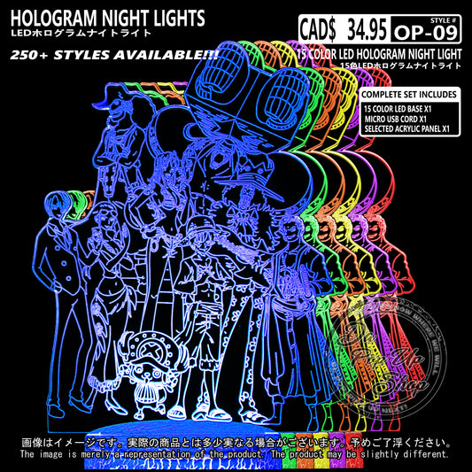 (OP-09) One Piece Hologram LED Night Light