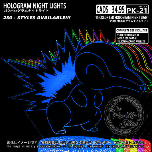 (PKM-21) CYNDAQUIL Pokemon Hologram LED Night Light