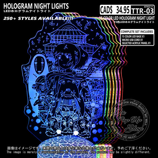 (TTR-03) SPIRITED AWAY Studio Ghibli Hologram LED Night Light