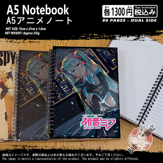 (MIKU-01NB) Hatsune Miku Anime A5 Spiral-bound Hardcover Notebook