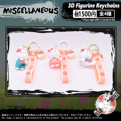 (MISC-03PVC) Miscellaneous Animal Bunny PVC 3D Figure Keychain