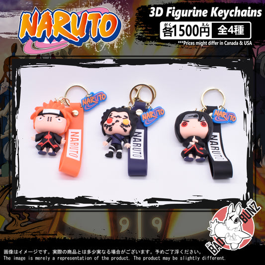 (NAR-04PVC) Naruto Anime PVC 3D Figure Keychain (72, 54, 56)