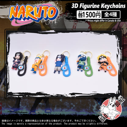 (NAR-05PVC) Naruto Anime PVC 3D Figure Keychain (22, 26, 25, 24, 23)
