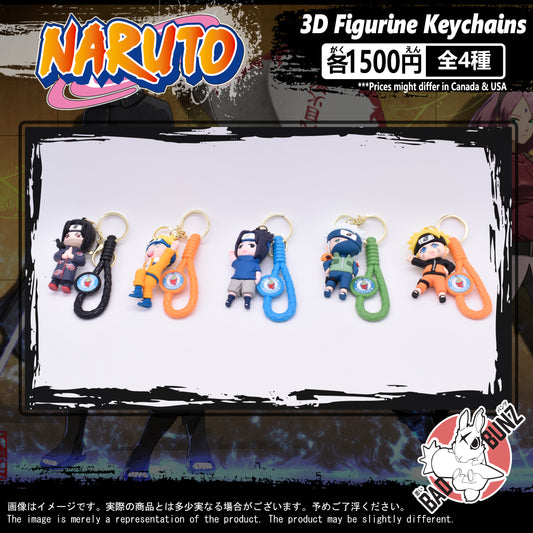 (NAR-05PVC) Naruto Anime PVC 3D Figure Keychain (22, 26, 25, 24, 23)