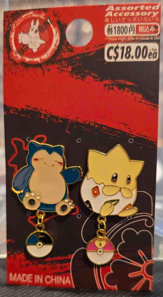 (PKM-34PIN) SNORLAX & TOGEPI Pokemon Gaming Enamel Pin