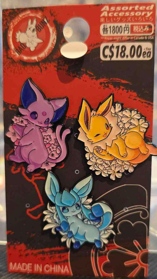 (PKM-44PIN) ESPEON, JOLTEON & GLACEON Pokemon Gaming Enamel Pin