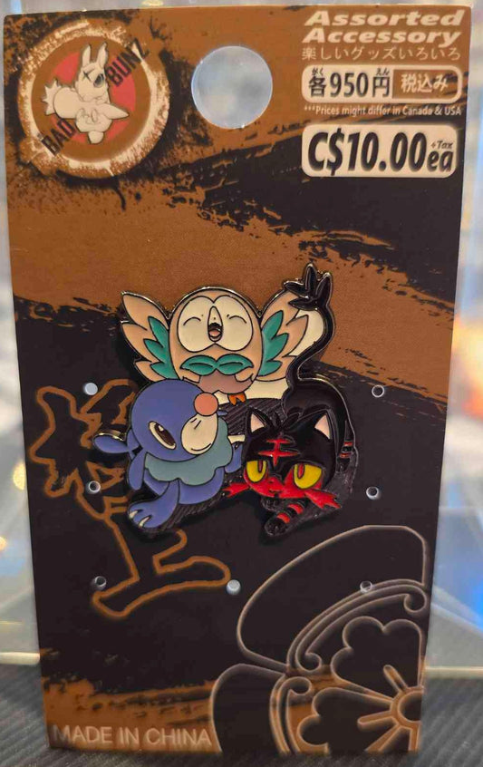 (PKM-68PIN) ALOLAN STARTER Pokemon Gaming Enamel Pin