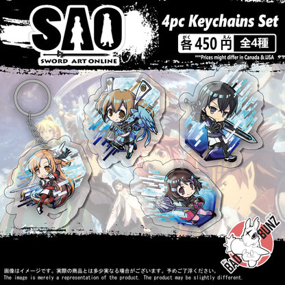 (SAO-01KC) Sword Art Online Anime Double-Sided Acrylic Keychain Set