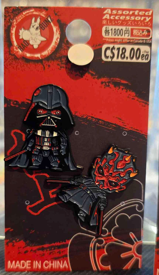 (SW-01PIN) DARTH VADER & DARTH MAUL Starwars Movie Enamel Pin