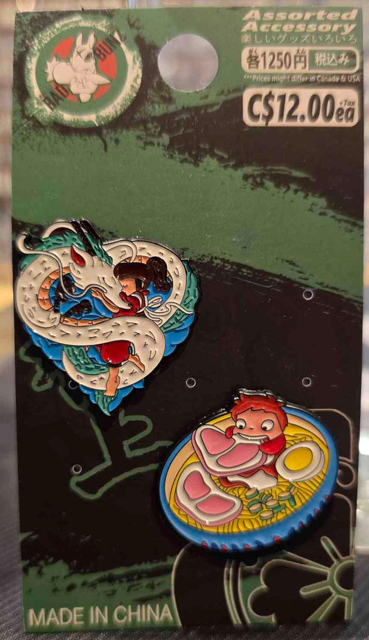 (TTR-08PIN) SPRITED AWAY & PONYO Studio Anime Movie Enamel Pin