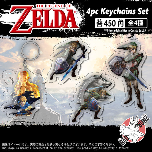 (ZEL-01KC) Legend of Zelda Game Double-Sided Acrylic Keychain Set
