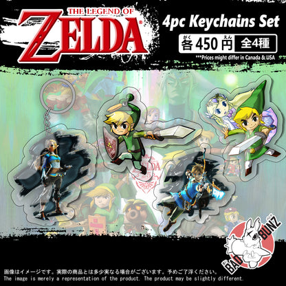 (ZEL-02KC) Legend of Zelda Game Double-Sided Acrylic Keychain Set