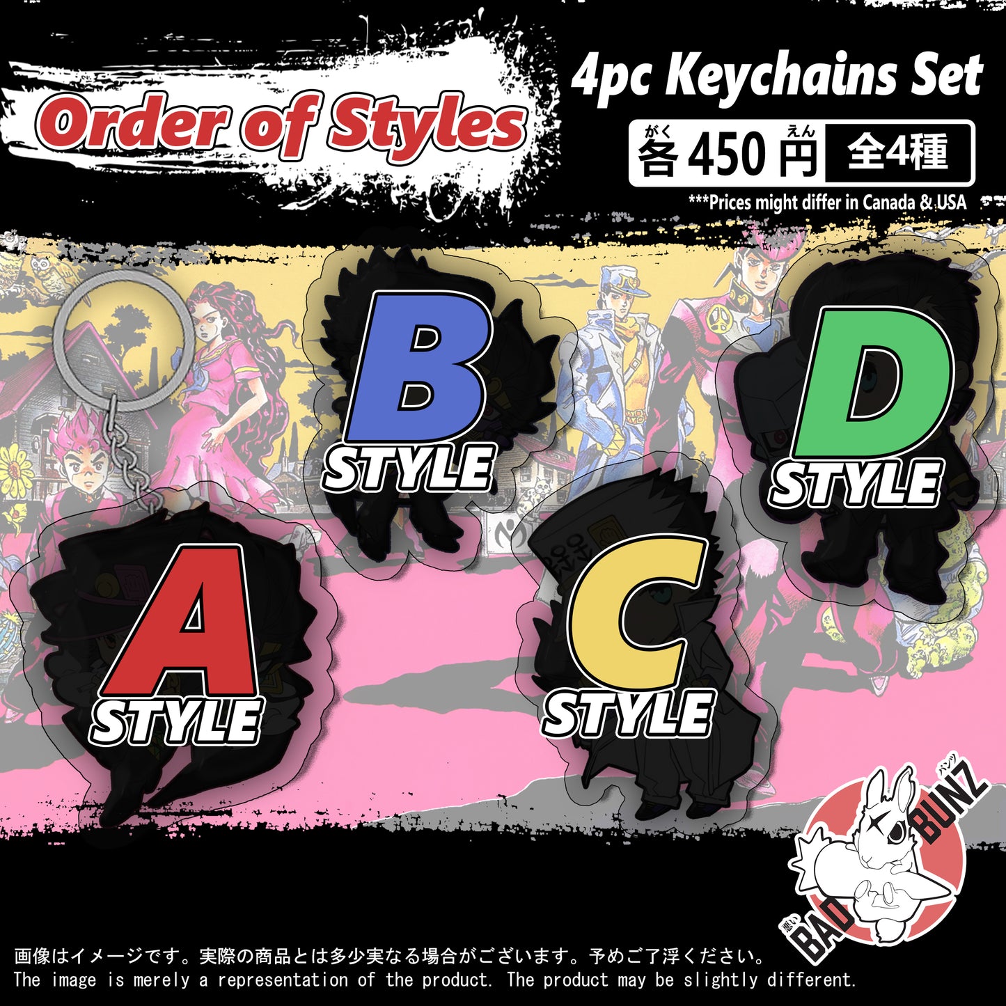 (MISC-02KC) Miscellaneous Anime Game Double-Sided Acrylic Keychain Set